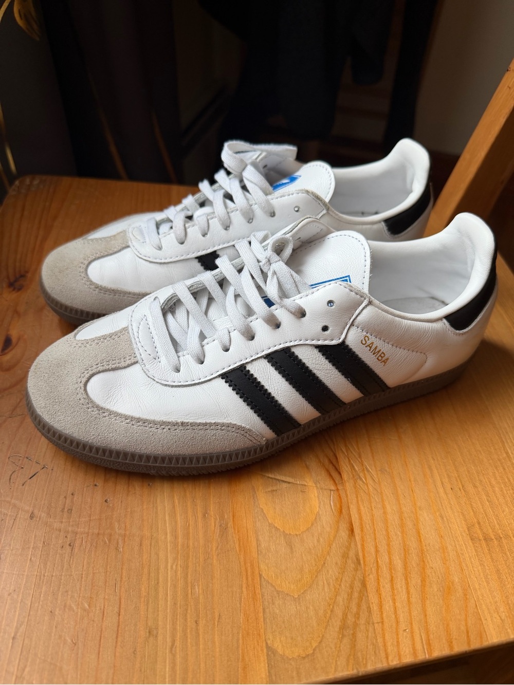 Adidas Men’s Samba Classic White & Black Sneakers Size 6.5 - Picture 3 of 6